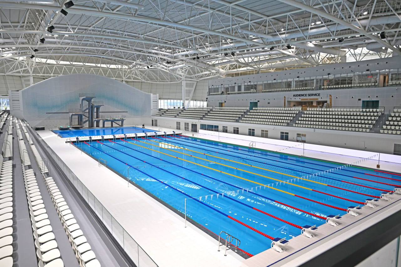 Abschluss der Installation von Sportgeräten im Palast der Wassersportarten in Taschkent